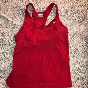 Red Nike workout tank top